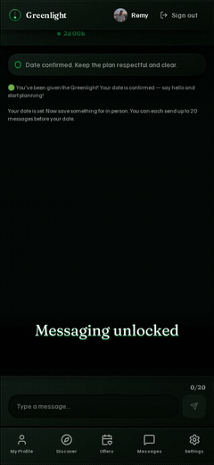 Accepting an offer and chat unlocking
