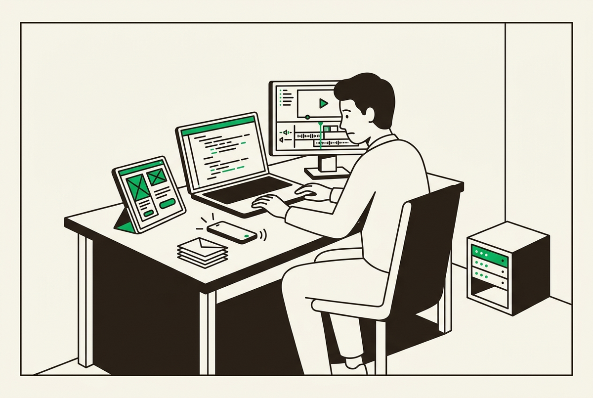 One person handling the app, the servers, and the storage behind the scenes