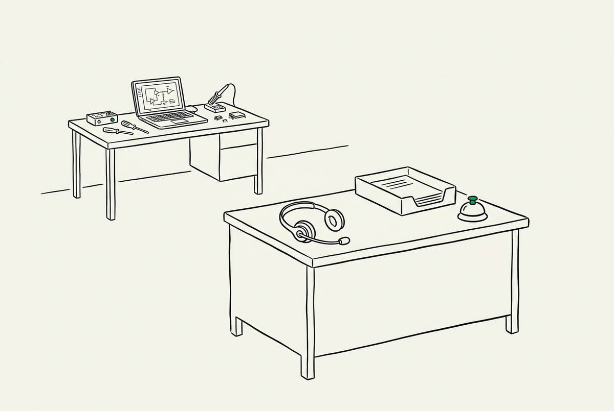 A support desk, separate from the engineering desk